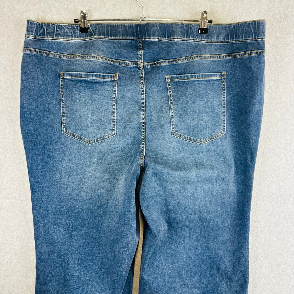 New Isaac Mizrahi Live Womans Sz 26W Pull On Jeans Stretch Denim Wide Leg - Picture 5 of 9